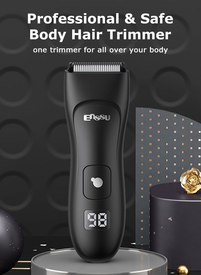 ENSSU Body Hair Trimmer for Men, Electric Manscape Groin Trimmer with Skin-Safe Ceramic Blade, Waterproof Ball Trimmer for Chest, Beard, and Pubic Hair - Image 2